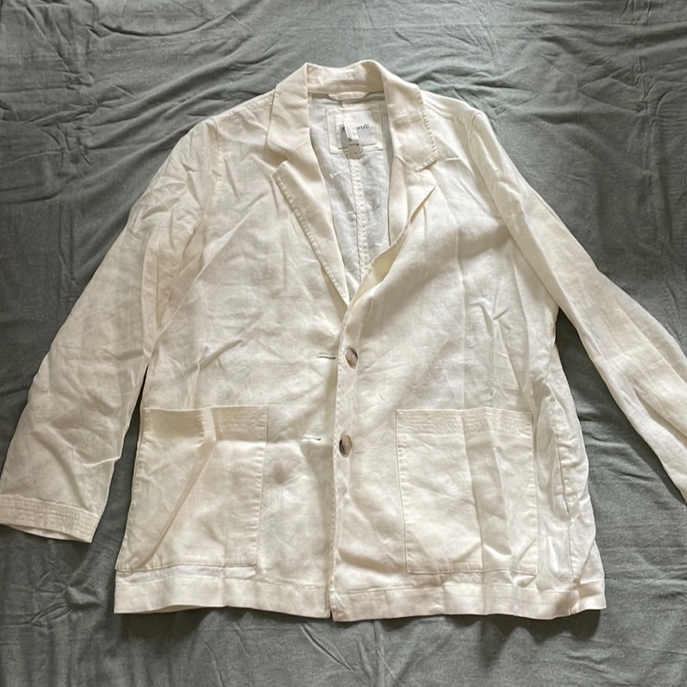 Madewell Off White Linen Blazer XL
